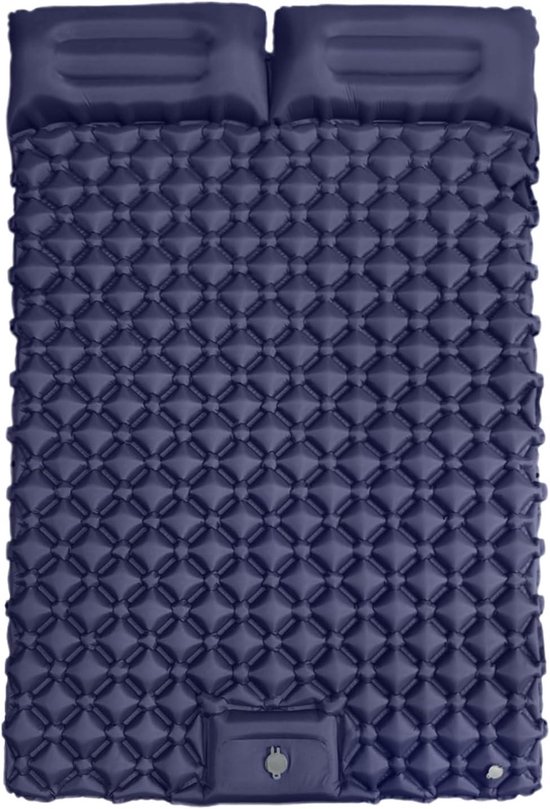 Opblaasbare Slaapmat - Luchtbed Kamperen - Buiten slapen - Met ingebouwd kussen - 190x120 cm - Donkerblauw