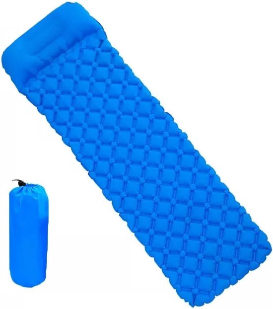 Opblaasbare Slaapmat - Luchtbed Kamperen - Buitenavontuur - Waterbestendig TPU Nylon - 200 cm Lengte - Blauw