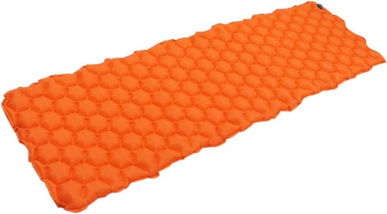 Opblaasbare Slaapmat - Luchtbed Kamperen - Comfortabel Slapen Buiten - Ergonomisch Rugontwerp - 192x58x6cm - Oranje