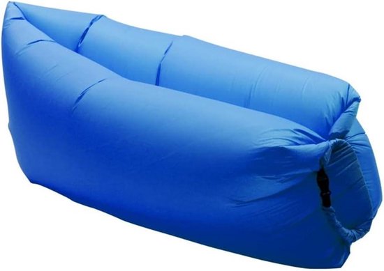 Opblaasbare sofa - luchtlounger luchtbank met draagbaar pakket voor camping strand - knalblauw
