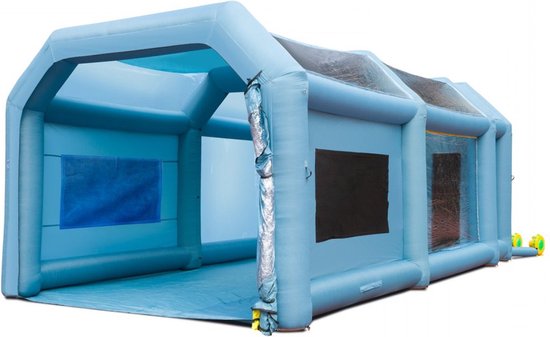 Opblaasbare Spuitcabine - Verfcabine - Draagbaar - 5.8x2.3 M - Blauw