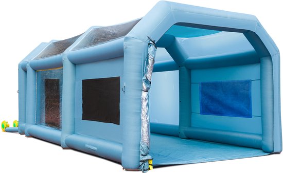 Opblaasbare spuitcabine voor het spuiten van auto's, 26 x 15 x 11 ft met filters en dubbele ventilatoren van Merkloos