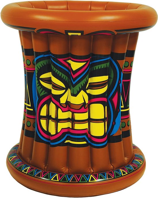 Opblaasbare Tiki Koeler - Feest Koel Emmer - Dranken Koel Houden - Opblaasbaar Ontwerp - 56 x 63.5 cm - Meerkleurig