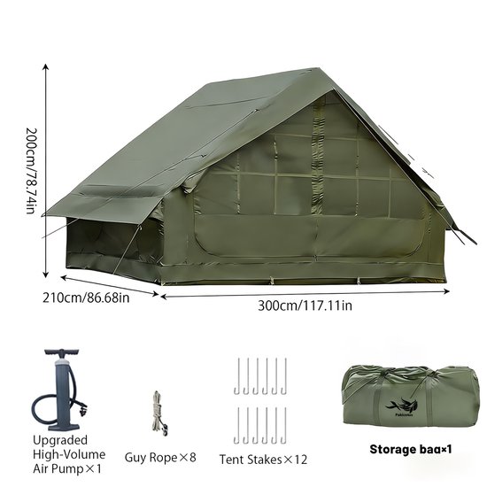 Opblaasbare Tunneltent 4-6 Personen – Met Luifel & Snelle Opbouw van Merkloos
