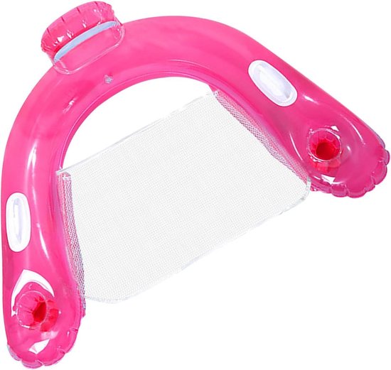 Opblaasbare Water Hangmat Stoel met Bekerhouder en Rugleuning - Draagbare Zwembad Lounge Drijvende Stoel Sofa waterhangmat van Merkloos