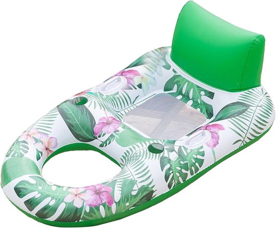 Opblaasbare Waterdrijver - Drijvend Vlot - Ontspannen op Water - Meerlaags Versterkte Structuur - 142x82cm - Groen