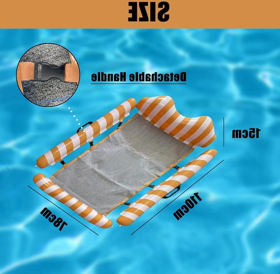 Opblaasbare waterhangmat - loungestoel zwembad water zwemhangmat - geel en wit waterhangmat van LayZ.