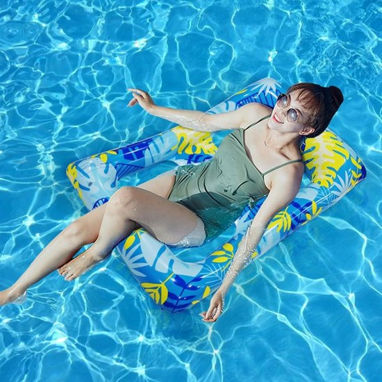 Opblaasbare Waterhangmat voor Volwassenen en Kinderen - Drijvend Luchtbed voor Zwembad en Strand - 115x80 cm van Merkloos