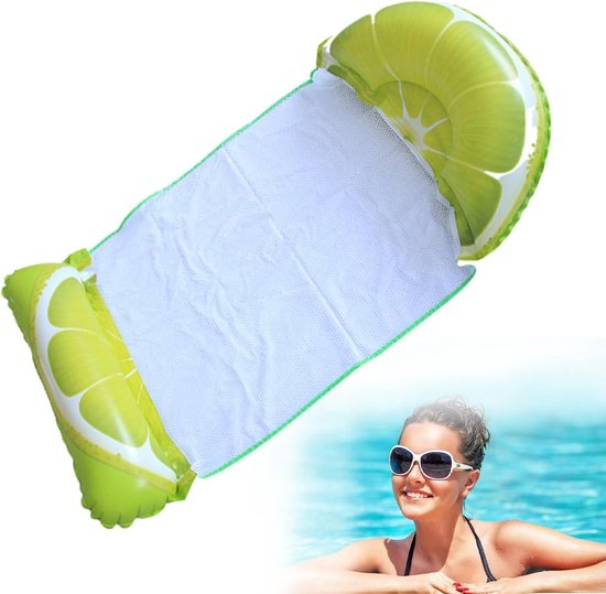 Opblaasbare Waterstoel - Waterhangmat Vlotbed - Ontspannen in water - Fruitstijl Ontwerp - 130x70cm - Multicolor