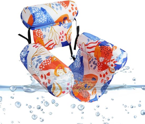 Opblaasbare Zwembad Drijver - Ligstoel Vlotbed - Water Ontspanning - Verstelbaar Ontwerp - 90x40.5x61 cm - Oranje