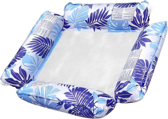 Opblaasbare Zwembaddrijver - Watermat Vlotter - Zomerse Ontspanning - Ergonomische Ondersteuning - 110 x 100 cm - Blauw