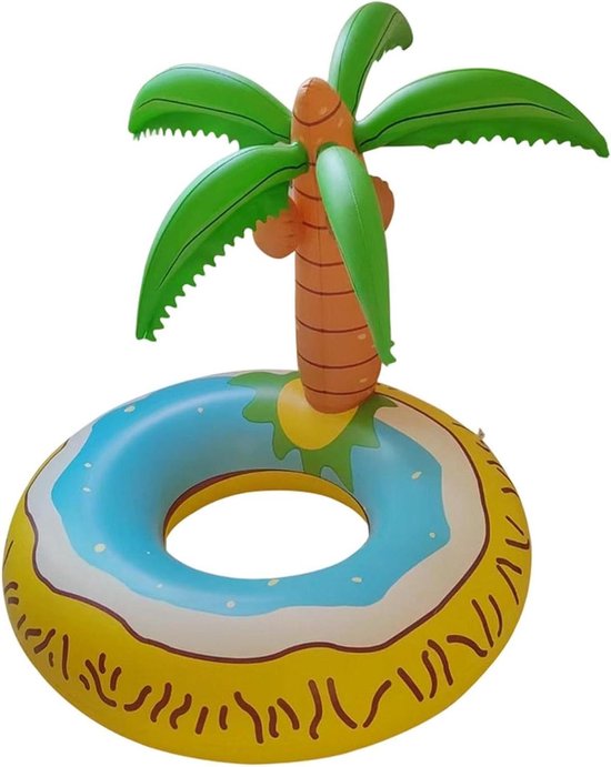 Opblaasbare Zwembaddrijver - Zomer Vlotter - Ontspannen in Water - Tropisch Boom Ontwerp - 120 x 120 cm - Meerkleurig