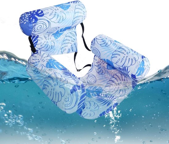 Opblaasbare Zwembadstoel - Drijfstoel Water - Ontspannen in Water - Stabiele Waterzit - 76x40.5x61cm - Blauw