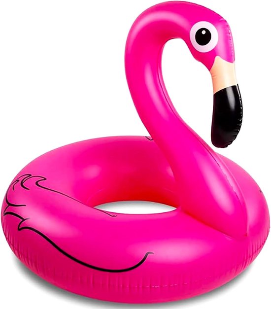 Opblaasbare Zwemring in Flamingo Vorm, Luchtmatras voor Zwembad en Strand, Perfect voor Feestjes en Zomerplezier, 45 Inch, Roze