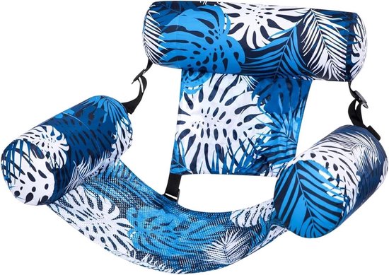Opblaasbare Zwemstoel - Drijfhulpmiddel Water - Ontspannen Zonnen - Stabiele Mesh Zitting - 76x40.5x61cm - Blauw