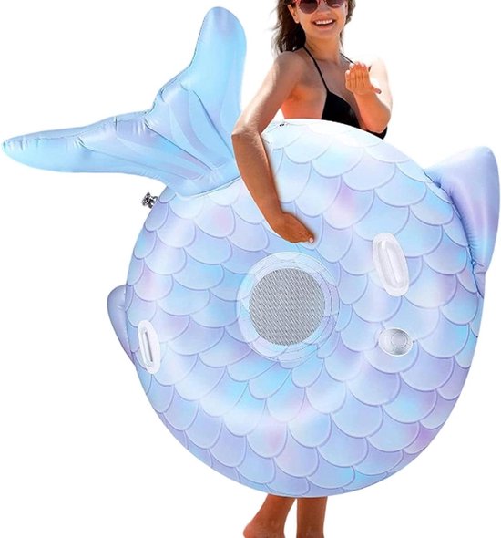 Opblaasbare Zwemstoel - Waterstoel Drijver - Ontspannen in Water - Met Bekerhouder - 110x110cm - Meerkleurig