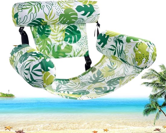 Opblaasbare Zwemstoel - Waterstoel Luchtbed - Ontspannen in Water - Verbeterd Drijfvermogen - 76 x 40.5 x 61 cm - Groen