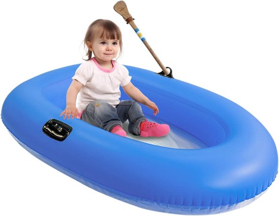 Opblaasboot - Meerboot Vlot - Waterpret Ontspanning - Transparante Bodem - 160x110cm - Blauw
