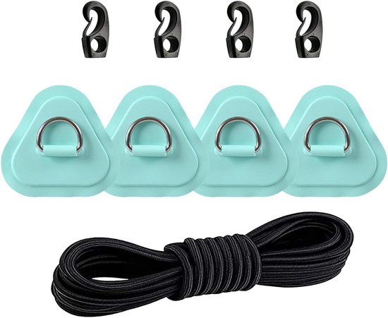 Opblaasboot Reparatie Kit - Kano Reparatie Set - Watersport Onderhoud - Weerbestendige D-ringen - 4-delige set - Muntgroen