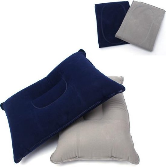 Opblaaskussen grijs -  Hoge kwaliteit kamperen festivals reizen vliegtuig - Underdog Tech van Merkloos