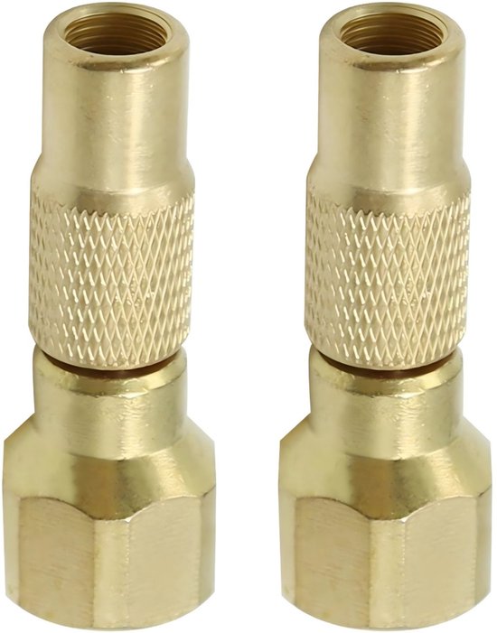 Opblaasmondstuk voor banden – 2 stuks – Lengte 4,48 cm – Binnendiameter 1,3 cm – Bandenventielaansluiting met schroefdraad – Snelkoppelingsmondstuk – Luchtmondstuk – Bandenventiel – Ventielkern – Opblaasadapter – Aansluiting voor