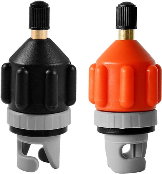 Opblaasventiel Adapters - Pomp Accessoires - Watersport Uitrusting - Universele Aansluiting - 2 Stuks - Zwart