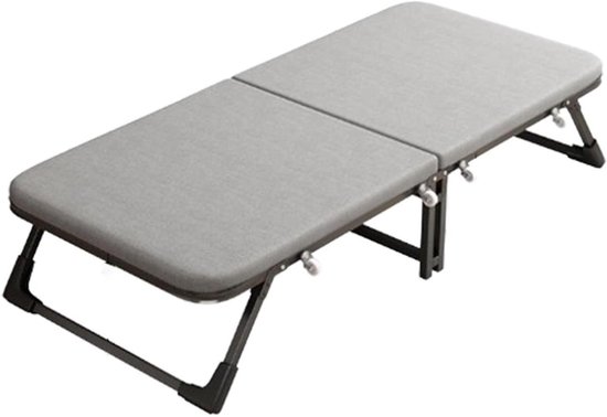 Opklapbaar Bed - Logeerbed Gastenbed - Ruimte Besparen - Met Latex Matras - 182x80 cm - Grijs