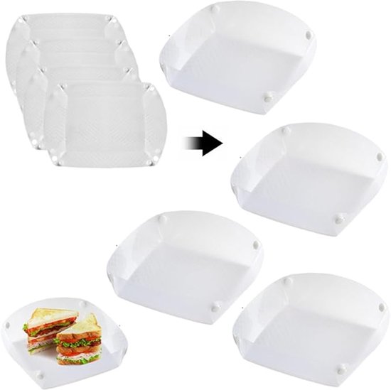 Opklapbaar Dienblad - Set Van 4 - Opvouwbaar Servies - Camping-Servies - Vershoudbakjes - Meal Prep Bakjes - Servies - Geschikt Voor Reizen, Kamperen, Wandelen, Snacks, Salade