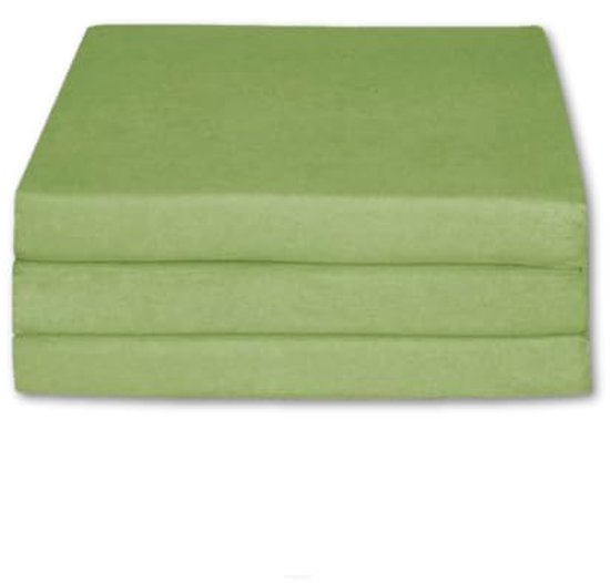 Opklapbaar logeerbed en slaapmatras, 180 x 65 x 7 cm, kleur groen van Campart Travel