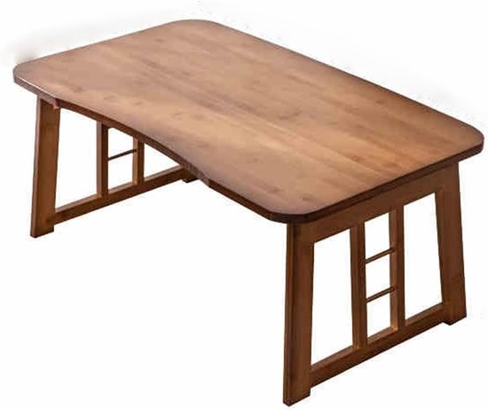 Opklapbare Laptoptafel - Bedtafel Bureau - Comfortabel Werken - Verhoogde Poten - 60x40x26 cm - Bruin