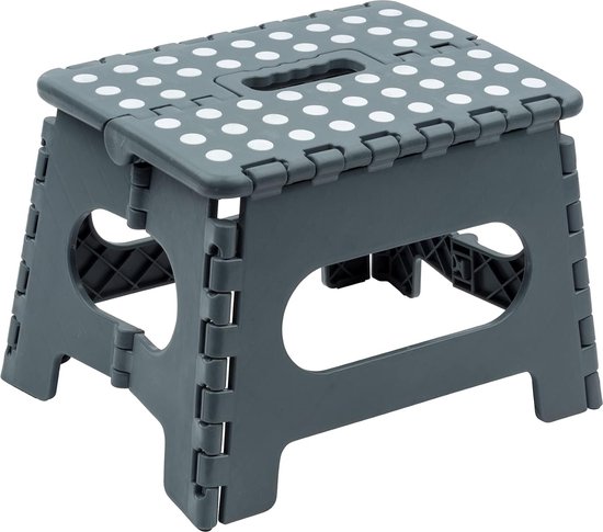 Opklapbare opstapje met antislip oppervlak, opvouwbaar opstapje voor ruimtebesparende opslag, met draaggreep voor gemakkelijk transport, robuuste trap met antislip voeten, 29 x 22 x 22 cm, van $