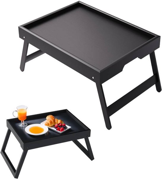Opklapbare tafel - Campingtafel - Draagbare opklapbare tafel - Kan gebruikt worden als eettafel, tv-tafel, laptoptafel, snacktafel, banktafel of werktafel - Zwart