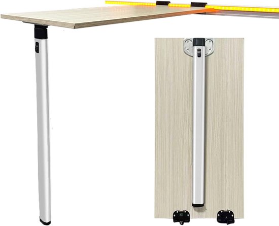 Opklapbare Tafelpoot - Schuifrail Tafel - RV Camper Jacht - Verstelbaar Aluminium - 15 x 119.8 x 81 cm - Grijs