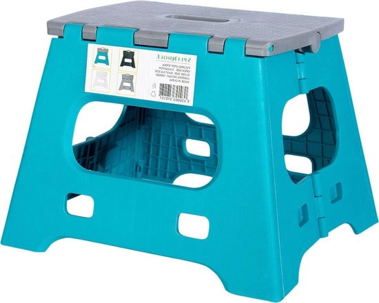 Opklapbare trapkruk - Antislip voetkruk 27 cm - Compact en licht - 110 kg maximaal gewicht - Voor keuken badkamer woonkamer - Kinderen en volwassenen - Blauw van $