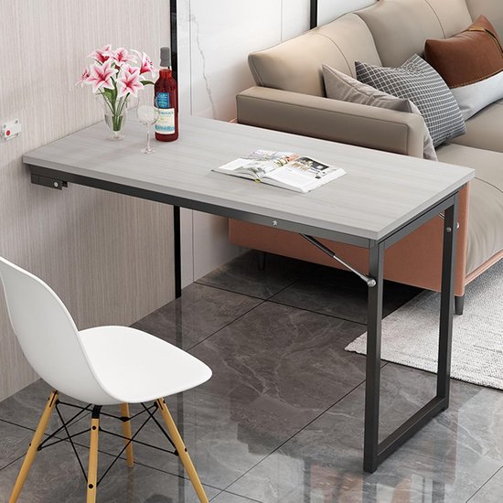 Opklapbare Wandtafel voor Kleine Ruimtes - Multifunctioneel Bureau en Eettafel