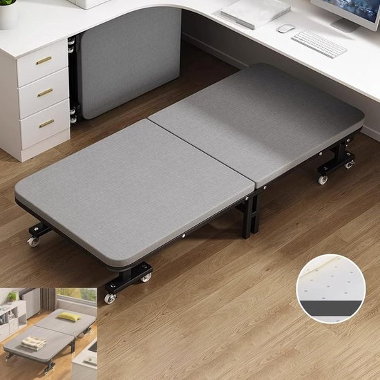 Opklapbed Gasten - Logeerbed Vouwbed - Comfortabel Slapen - Met Latexmatras - 186 x 60 x 38cm - One Color