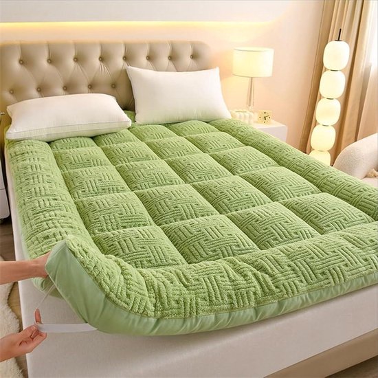 Opklapbed Gastenmatras - Japanse Matras - Comfortabel Slapen - Opvouwbaar Ontwerp - 90 x 200 cm - Groen