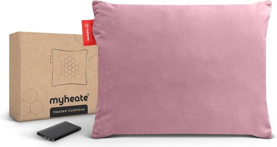 Oplaadbaar warmtekussen met infrarood technologie - Draadloos en efficiënt verwarmingskussen (60x45 cm, Roze) van LifeGoods