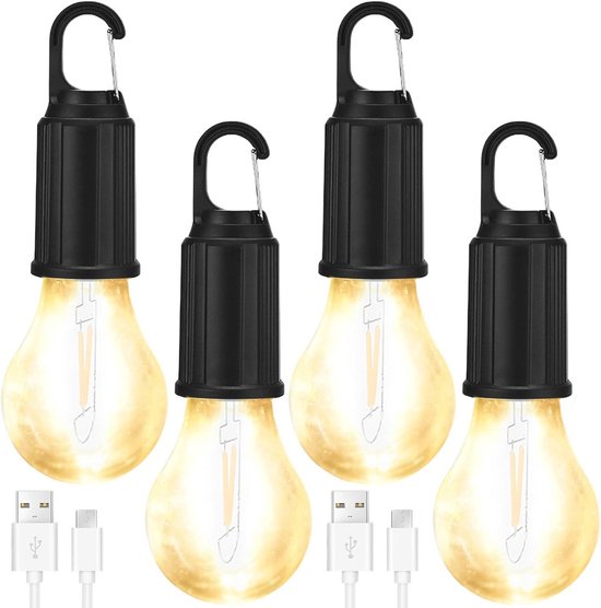 Oplaadbare Campinglampen Set – 4 Stuks Draagbare Tentlampen met Diverse Lichtmodi van Uvistare