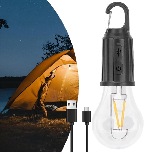 Oplaadbare LED-lampen 2W 2700K Zacht wit, waterdicht voor buiten, 3 lichtstanden, vintage kaarsvorm, voor prieel, kroonluchter, camping, back-up, pergola, 2-pack draadloze USB-lampen