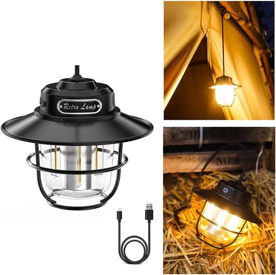 Oplaadbare Mini LED Kampeerlamp – 4 Standen – Wit, Warm, Amber & Warm Wit – Voor Tent & Noodgevallen