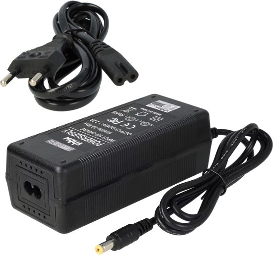 Oplader voor E-bike - Voor 36V Accu's - 42V - 2,2A - 100W - 5,5x2,1mm - Zwart van Merkloos