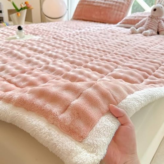 Oprolbaar Vloermatras - Opvouwbaar Logeerbed - Ruimte Besparen - Veelzijdige Functionaliteit - 150x200cm - Roze