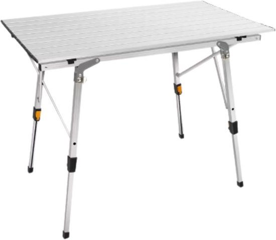 Oprolbare Kampeertafel - Aluminium Inklapbare Picknicktafel - Outdoor & Tuinmeubelen - Verstelbare Poten - 90x53x45/68 cm van Merkloos