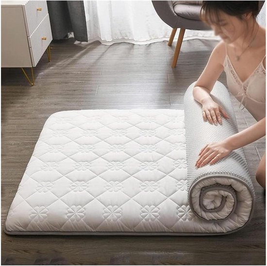 Oprolbare Matras - Draagbare Bedden - Comfortabel Slapen - Ergonomisch Ontwerp - 150 x 200 cm - Wit