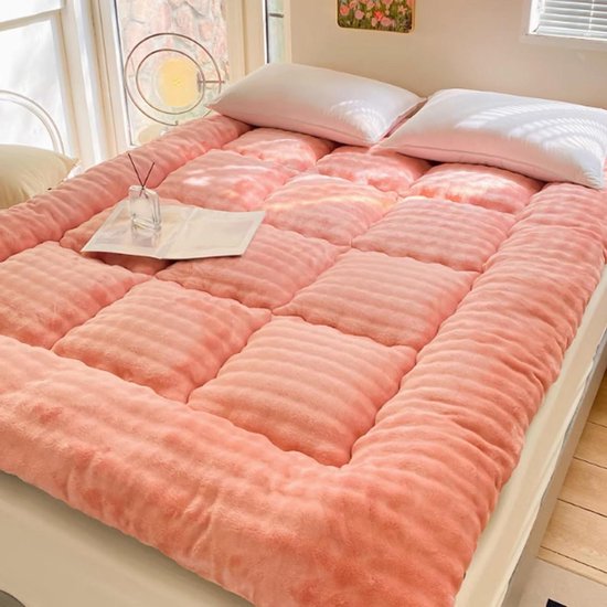 Oprolbare Matras - Futon Matras Vloerbed - Veelzijdig Slapen - Ruimtebesparend Ontwerp - Queen Size - Rosa