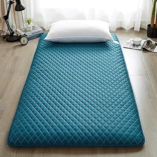 Oprolbare Matras - Vloerbed - Logeren en slapen - Traditioneel Japans comfort - 90 x 200 cm - Blauw