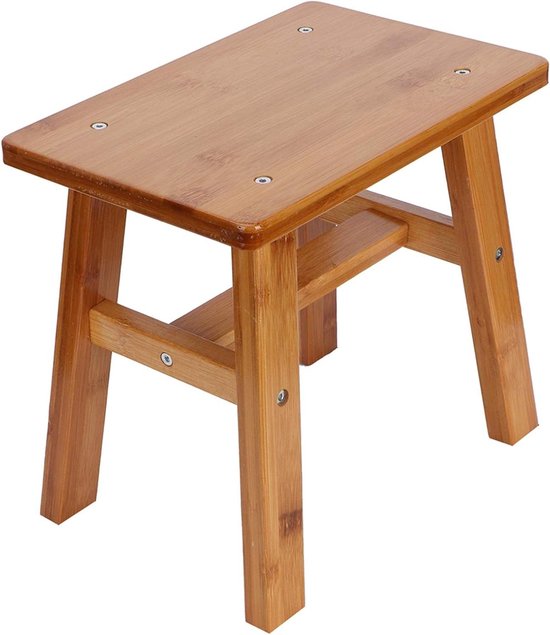 Opstapje Houten Kinderzitje Kruk Mini Douchebank Displaystandaard - Keuken Badkamer Slaapkamer - 30 * 25 * 4 van Mimurphy