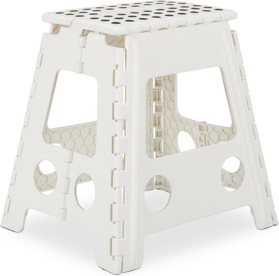 opstapje inklapbaar - 39 x 39 x 32 cm - 150 kg - camping - wit van Pro Garden