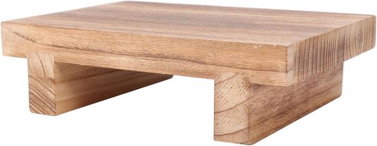 Opstapkruk hout - multifunctionele stabiele kruk - massief hout voor hoge bedden - kinderen volwassenen - keuken woonkamer - 25 x 18 x 7 cm (hout) van Saenbo